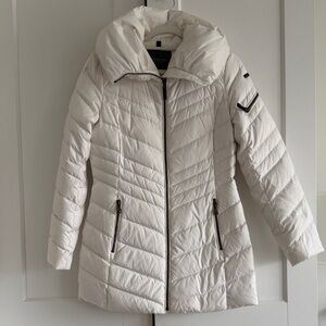 Marc New York Andrew Marc Women's White Down Filled Quilted Jacket - Size Small